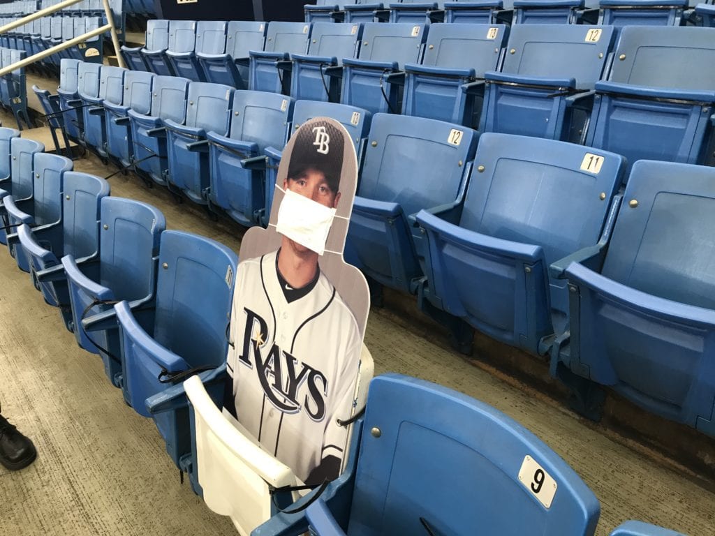 Cardboard cutout of former Rays 1B Dan Johnson, occupying the seat where his home run in game 162 landed