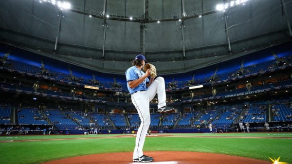 Brent Honeywell throws at Tropicana Field