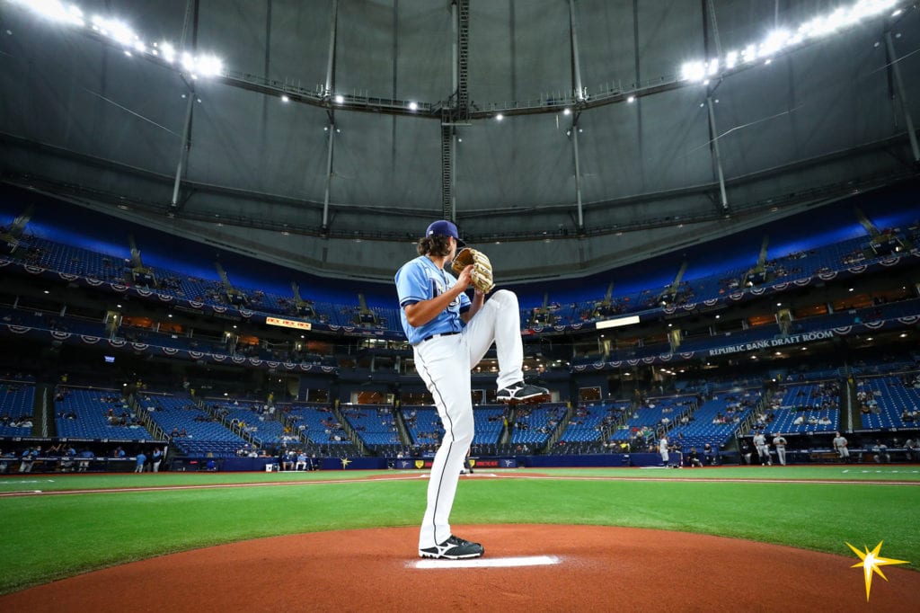 Brent Honeywell throws at Tropicana Field