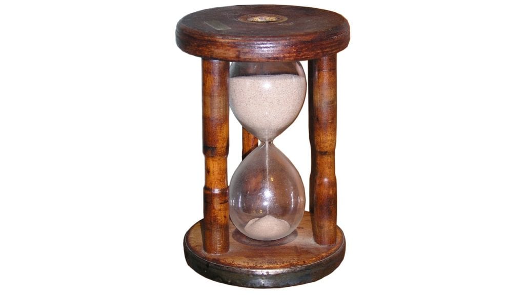 stock image of an hourglass
