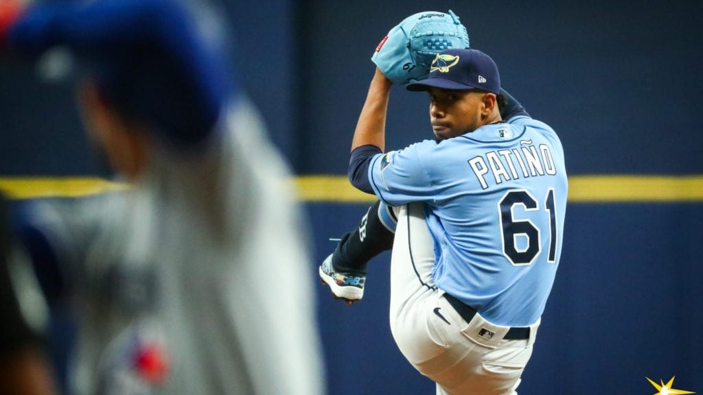 St. Petersburg, FL USA; Tampa Bay Rays pitcher Luis Patino (1) delivers a  pitch during an MLB game against the Texas Rangers on Friday, June 9, 2023  a Stock Photo - Alamy